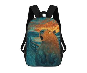 sinyumoney Sac À Dos Imprimé En 3D Amazon Sunset Capybara Sacs D'école Pour Enfants, Sacs À Dos Grande Capacité Pour Les Voyages, Sacs À Livres Tendance, Sac À Dos Garçon Fille 17inch