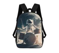 sinyumoney Sac À Dos Imprimé En 3D Astronaut Drummer on The Moon -1 Sacs D'école Pour Enfants, Sacs À Dos Grande Capacité Pour Les Voyages, Sacs À Livres Tendance, Sac À Dos Garçon Fille 17inch