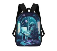 sinyumoney Sac À Dos Imprimé En 3D Astronaut in Space Station Office Sacs D'école Pour Enfants, Sacs À Livres, Sac À Dos De Voyage Léger, Sac D'école Pour Garçons Et Filles, Élèves Du Collège 17inch