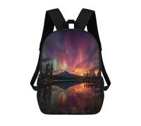 sinyumoney Sac À Dos Imprimé En 3D Aurora Borealis Reflections-3 Sacs D'école Pour Enfants, Sacs À Dos Grande Capacité Pour Les Voyages, Sacs À Livres Tendance, Sac À Dos Garçon Fille 17inch