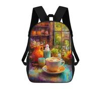 sinyumoney Sac À Dos Imprimé En 3D Autumn Cozy Coffee Scene Sacs D'école Pour Enfants, Sacs À Dos Grande Capacité Pour Les Voyages, Sacs À Livres Tendance, Sac À Dos Garçon Fille 17inch