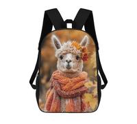 sinyumoney Sac À Dos Imprimé En 3D Autumnal Alpaca with Leaf Crown Sacs D'école Pour Enfants, Sacs À Livres, Sac À Dos De Voyage Léger, Sac D'école Pour Garçons Et Filles, Élèves Du Collège 17inch