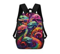 sinyumoney Sac à dos imprimé en 3D baleine en corail Cartable pour enfants, sacs à livres, sac à dos de voyage, sac à dos léger, cartable pour garçons et filles du collège, Rainbow Serpent Dance, 17"