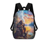 sinyumoney Sac À Dos Imprimé En 3D Bigfoot Sunset Sacs D'école Pour Enfants, Sacs À Livres, Sac À Dos De Voyage Léger, Sac D'école Pour Garçons Et Filles, Élèves Du Collège 17inch
