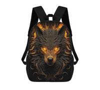 sinyumoney Sac À Dos Imprimé En 3D Black And Gold Wolf Sacs D'école Pour Enfants, Sacs À Dos Grande Capacité Pour Les Voyages, Sacs À Livres Tendance, Sac À Dos Garçon Fille 17inch