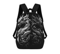 sinyumoney Sac À Dos Imprimé En 3D Black White Dragon Sacs D'école Pour Enfants, Sacs À Livres, Sac À Dos De Voyage Léger, Sac D'école Pour Garçons Et Filles, Élèves Du Collège 17inch