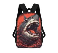sinyumoney Sac À Dos Imprimé En 3D Bloodthirsty Shark Illustration Sacs D'école Pour Enfants, Sacs À Dos Grande Capacité Pour Les Voyages, Sacs À Livres Tendance, Sac À Dos Garçon Fille 17inch