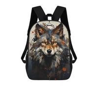 sinyumoney Sac À Dos Imprimé En 3D Boho Wolf Portrait Sacs D'école Pour Enfants, Sacs À Livres, Sac À Dos De Voyage Léger, Sac D'école Pour Garçons Et Filles, Élèves Du Collège 17inch