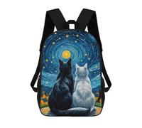 sinyumoney Sac À Dos Imprimé En 3D Cats In Love Starry Night Sacs D'école Pour Enfants, Sacs À Dos Grande Capacité Pour Les Voyages, Sacs À Livres Tendance, Sac À Dos Garçon Fille 17inch