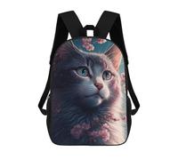 sinyumoney Sac À Dos Imprimé En 3D Cherry Blossom Cat Portrait Sacs D'école Pour Enfants, Sacs À Dos Grande Capacité Pour Les Voyages, Sacs À Livres Tendance, Sac À Dos Garçon Fille 17inch