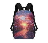 sinyumoney Sac À Dos Imprimé En 3D Cherry Blossom Pathway Sunset Sacs D'école Pour Enfants, Sacs À Dos Grande Capacité Pour Les Voyages, Sacs À Livres Tendance, Sac À Dos Garçon Fille 17inch