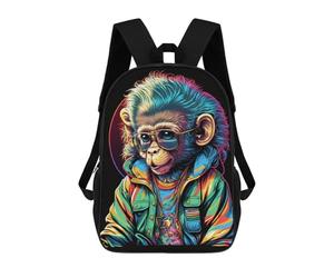 sinyumoney Sac À Dos Imprimé En 3D Chic Monkey in Colorful Jacket Sacs D'école Pour Enfants, Sacs À Dos Grande Capacité Pour Les Voyages, Sacs À Livres Tendance, Sac À Dos Garçon Fille 17inch