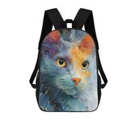 sinyumoney Sac À Dos Imprimé En 3D Colorful Abstract Cat Art Print-2 Sacs D'école Pour Enfants, Sacs À Dos Grande Capacité Pour Les Voyages, Sacs À Livres Tendance, Sac À Dos Garçon Fille 17inch