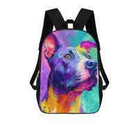 sinyumoney Sac À Dos Imprimé En 3D Colorful Abstract Dog Art Print-3 Sacs D'école Pour Enfants, Sacs À Livres, Sac À Dos De Voyage Léger, Sac D'école Pour Garçons Et Filles, Élèves Du Collège 17inch