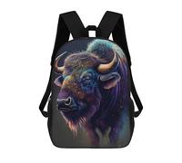 sinyumoney Sac À Dos Imprimé En 3D Colorful Bison Portrait-1 Sacs D'école Pour Enfants, Sacs À Dos Grande Capacité Pour Les Voyages, Sacs À Livres Tendance, Sac À Dos Garçon Fille 17inch