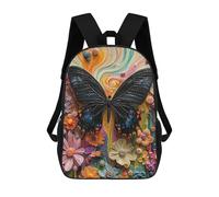 sinyumoney Sac À Dos Imprimé En 3D Colorful Butterfly Garden Sacs D'école Pour Enfants, Sacs À Livres, Sac À Dos De Voyage Léger, Sac D'école Pour Garçons Et Filles, Élèves Du Collège 17inch