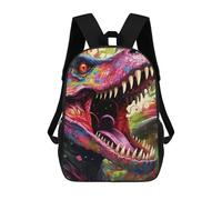 sinyumoney Sac À Dos Imprimé En 3D Colorful Dinosaur Artwork -2 Sacs D'école Pour Enfants, Sacs À Livres, Sac À Dos De Voyage Léger, Sac D'école Pour Garçons Et Filles, Élèves Du Collège 17inch