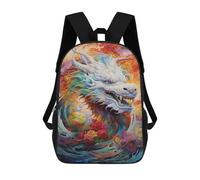 sinyumoney Sac À Dos Imprimé En 3D Colorful Dragon Art Print-2 Sacs D'école Pour Enfants, Sacs À Livres, Sac À Dos De Voyage Léger, Sac D'école Pour Garçons Et Filles, Élèves Du Collège 17inch