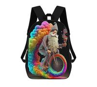 sinyumoney Sac À Dos Imprimé En 3D Colorful Fantasy Jester on A Bicycle Sacs D'école Pour Enfants, Sacs À Dos Grande Capacité Pour Les Voyages, Sacs À Livres Tendance, Sac À Dos Garçon Fille 17inch