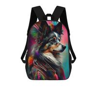 sinyumoney Sac À Dos Imprimé En 3D Colorful Feathered Canine Portrait Sacs D'école Pour Enfants, Sacs À Livres, Sac À Dos De Voyage Léger, Sac D'école Pour Garçons Et Filles, Élèves Du Collège 17inch