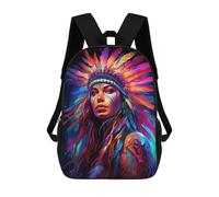 sinyumoney Sac À Dos Imprimé En 3D Colorful Feathered Headdress-6 Sacs D'école Pour Enfants, Sacs À Livres, Sac À Dos De Voyage Léger, Sac D'école Pour Garçons Et Filles, Élèves Du Collège 17inch