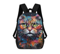 sinyumoney Sac À Dos Imprimé En 3D Colorful Graffiti Cat Art-1 Sacs D'école Pour Enfants, Sacs À Dos Grande Capacité Pour Les Voyages, Sacs À Livres Tendance, Sac À Dos Garçon Fille 17inch