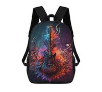 sinyumoney Sac À Dos Imprimé En 3D Colorful Guitar Artwork Sacs D'école Pour Enfants, Sacs À Livres, Sac À Dos De Voyage Léger, Sac D'école Pour Garçons Et Filles, Élèves Du Collège 17inch
