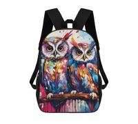 sinyumoney Sac À Dos Imprimé En 3D Colorful Owl Artwork-19 Sacs D'école Pour Enfants, Sacs À Livres, Sac À Dos De Voyage Léger, Sac D'école Pour Garçons Et Filles, Élèves Du Collège 17inch