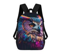 sinyumoney Sac À Dos Imprimé En 3D Colorful Owl Portrait Sacs D'école Pour Enfants, Sacs À Dos Grande Capacité Pour Les Voyages, Sacs À Livres Tendance, Sac À Dos Garçon Fille 17inch