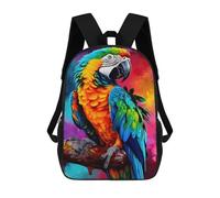 sinyumoney Sac À Dos Imprimé En 3D Colorful Parrot Artwork Sacs D'école Pour Enfants, Sacs À Livres, Sac À Dos De Voyage Léger, Sac D'école Pour Garçons Et Filles, Élèves Du Collège 17inch