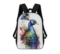 sinyumoney Sac À Dos Imprimé En 3D Colorful Peacock Watercolor Art Print Sacs D'école Pour Enfants, Sacs À Dos Grande Capacité Pour Les Voyages, Sacs À Livres Tendance, Sac À Dos Garçon Fille 17inch