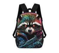 sinyumoney Sac À Dos Imprimé En 3D Colorful Raccoon with Gun Artwork Sacs D'école Pour Enfants, Sacs À Dos Grande Capacité Pour Les Voyages, Sacs À Livres Tendance, Sac À Dos Garçon Fille 17inch