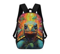 sinyumoney Sac À Dos Imprimé En 3D Colorful Sea Turtle Mosaic Sacs D'école Pour Enfants, Sacs À Livres, Sac À Dos De Voyage Léger, Sac D'école Pour Garçons Et Filles, Élèves Du Collège 17inch