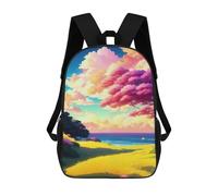 sinyumoney Sac À Dos Imprimé En 3D Colorful Sunset Landscape Sacs D'école Pour Enfants, Sacs À Livres, Sac À Dos De Voyage Léger, Sac D'école Pour Garçons Et Filles, Élèves Du Collège 17inch