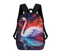 sinyumoney Sac À Dos Imprimé En 3D Colorful Swan Painting-2 Sacs D'école Pour Enfants, Sacs À Livres, Sac À Dos De Voyage Léger, Sac D'école Pour Garçons Et Filles, Élèves Du Collège 17inch