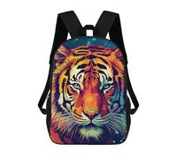 sinyumoney Sac À Dos Imprimé En 3D Colorful Tiger Portrait-11 Sacs D'école Pour Enfants, Sacs À Livres, Sac À Dos De Voyage Léger, Sac D'école Pour Garçons Et Filles, Élèves Du Collège 17inch