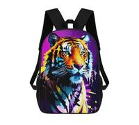 sinyumoney Sac À Dos Imprimé En 3D Colorful Tiger Portrait-29 Sacs D'école Pour Enfants, Sacs À Livres, Sac À Dos De Voyage Léger, Sac D'école Pour Garçons Et Filles, Élèves Du Collège 17inch