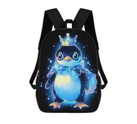 sinyumoney Sac À Dos Imprimé En 3D Cool Penguin King Sacs D'école Pour Enfants, Sacs À Livres, Sac À Dos De Voyage Léger, Sac D'école Pour Garçons Et Filles, Élèves Du Collège 17inch