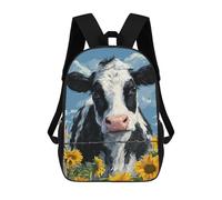 sinyumoney Sac À Dos Imprimé En 3D Cow with Sunflowers-2 Sacs D'école Pour Enfants, Sacs À Dos Grande Capacité Pour Les Voyages, Sacs À Livres Tendance, Sac À Dos Garçon Fille 17inch