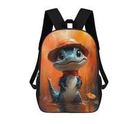 sinyumoney Sac À Dos Imprimé En 3D Cute Alligator with A Hat Sacs D'école Pour Enfants, Sacs À Dos Grande Capacité Pour Les Voyages, Sacs À Livres Tendance, Sac À Dos Garçon Fille 17inch