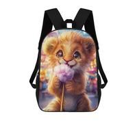 sinyumoney Sac À Dos Imprimé En 3D Cute Lion Cub with Cotton Candy Sacs D'école Pour Enfants, Sacs À Livres, Sac À Dos De Voyage Léger, Sac D'école Pour Garçons Et Filles, Élèves Du Collège 17inch