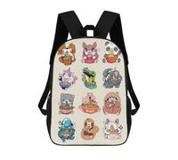 sinyumoney Sac À Dos Imprimé En 3D Cute Ramen Animals Sacs D'école Pour Enfants, Sacs À Dos Grande Capacité Pour Les Voyages, Sacs À Livres Tendance, Sac À Dos Garçon Fille 17inch