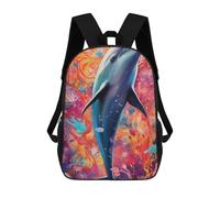 sinyumoney Sac À Dos Imprimé En 3D Dolphin in Colorful Ocean Sacs D'école Pour Enfants, Sacs À Livres, Sac À Dos De Voyage Léger, Sac D'école Pour Garçons Et Filles, Élèves Du Collège 17inch