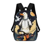 sinyumoney Sac À Dos Imprimé En 3D Duck in Space Suit Sacs D'école Pour Enfants, Sacs À Dos Grande Capacité Pour Les Voyages, Sacs À Livres Tendance, Sac À Dos Garçon Fille 17inch