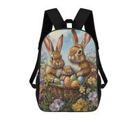 sinyumoney Sac À Dos Imprimé En 3D Easter Basket with Bunnies Sacs D'école Pour Enfants, Sacs À Livres, Sac À Dos De Voyage Léger, Sac D'école Pour Garçons Et Filles, Élèves Du Collège 17inch