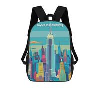 sinyumoney Sac À Dos Imprimé En 3D Empire State Building Sacs D'école Pour Enfants, Sacs À Livres, Sac À Dos De Voyage Léger, Sac D'école Pour Garçons Et Filles, Élèves Du Collège 17inch