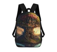 sinyumoney Sac À Dos Imprimé En 3D Enchanted Tree House Sacs D'école Pour Enfants, Sacs À Dos Grande Capacité Pour Les Voyages, Sacs À Livres Tendance, Sac À Dos Garçon Fille 17inch