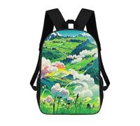 sinyumoney Sac À Dos Imprimé En 3D Fantasy Green Landscape Sacs D'école Pour Enfants, Sacs À Dos Grande Capacité Pour Les Voyages, Sacs À Livres Tendance, Sac À Dos Garçon Fille 17inch
