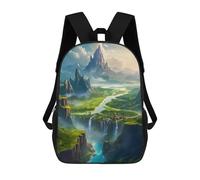 sinyumoney Sac À Dos Imprimé En 3D Fantasy Mountain Valley Sacs D'école Pour Enfants, Sacs À Livres, Sac À Dos De Voyage Léger, Sac D'école Pour Garçons Et Filles, Élèves Du Collège 17inch