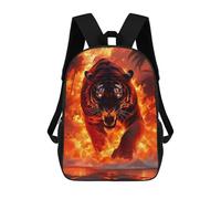 sinyumoney Sac À Dos Imprimé En 3D Fiery Tiger Emerging Sacs D'école Pour Enfants, Sacs À Livres, Sac À Dos De Voyage Léger, Sac D'école Pour Garçons Et Filles, Élèves Du Collège 17inch